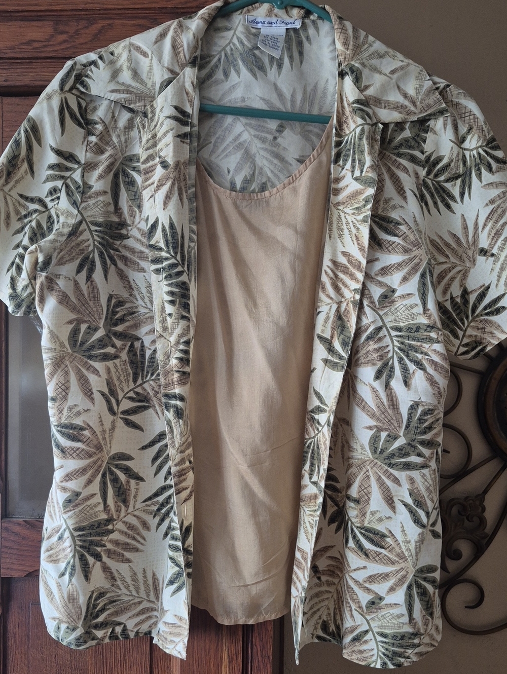 Anna And Frank Silk Short-Sleeve Leaf-Print Shirt